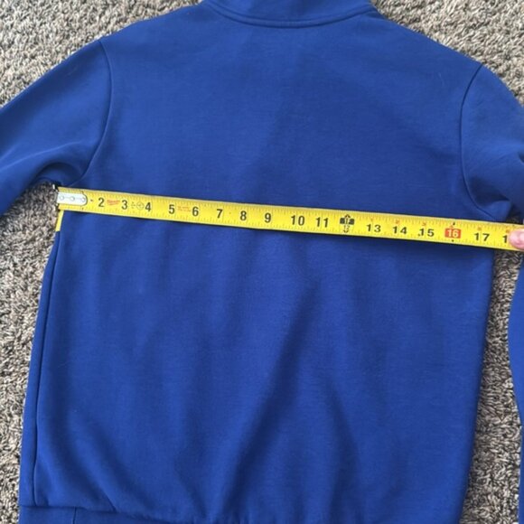 POLO RALPH LAUREN Double Knit Tech Panel Logo Sweater Blue Size Large 14/16 - Picture 8 of 9